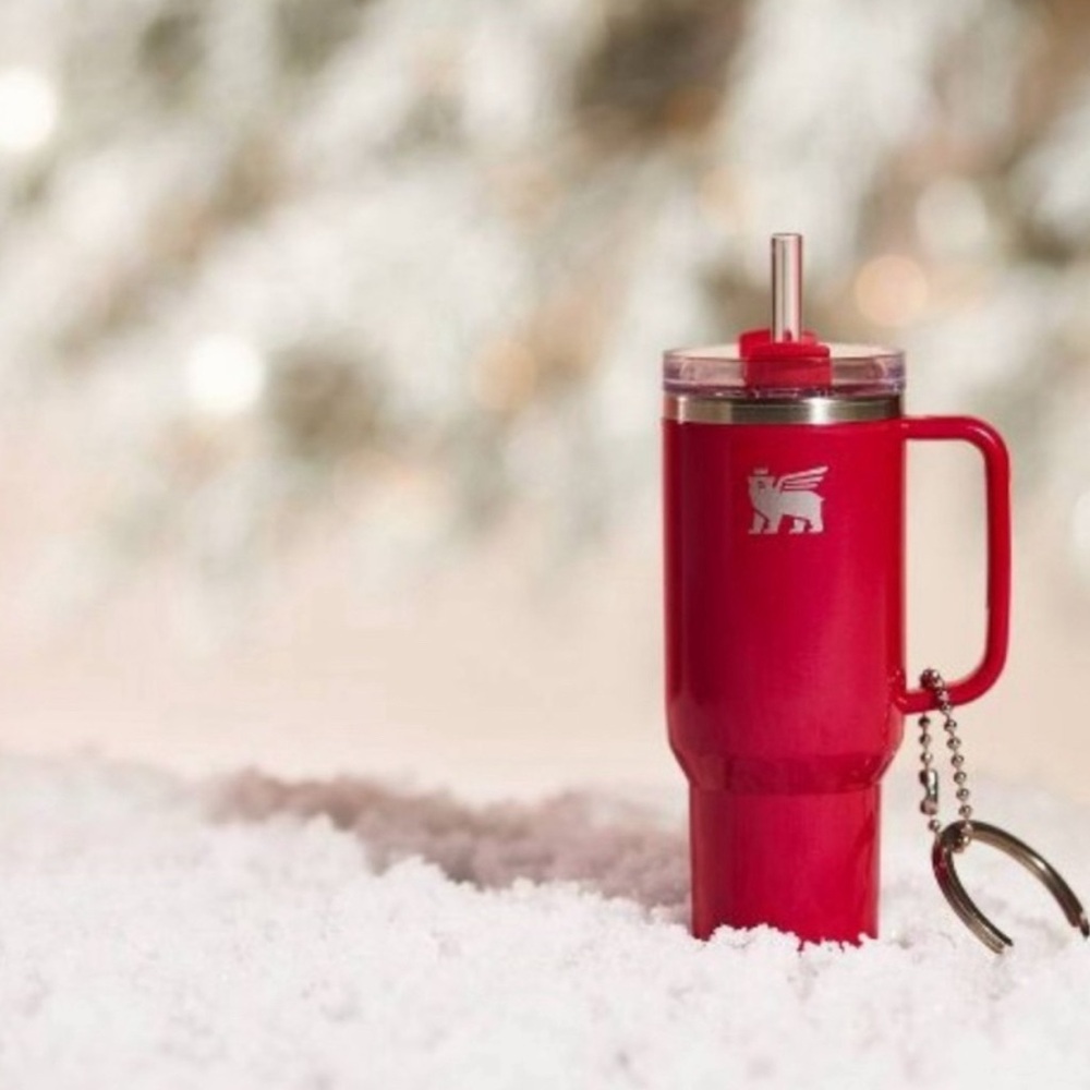 NWT Stanley keychain red strawberry shimmer